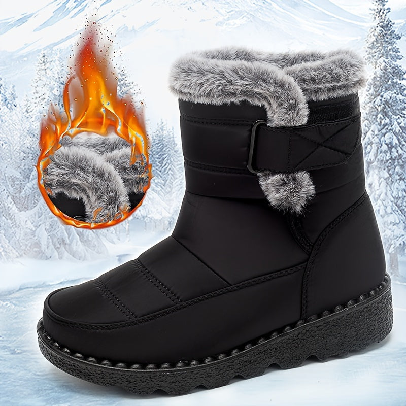 Bottes Neige Hiver Femme - Fausse Fourrure Peluche Plateforme Chaudes Bottines