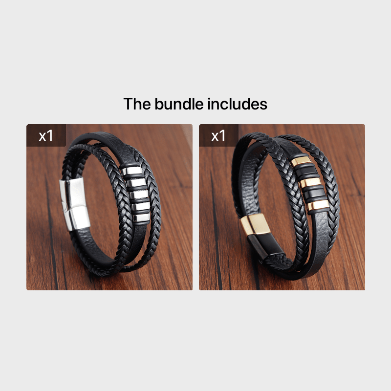 Bracelet Tressé Homme Multi-Couches - Bijou Mode Tendance